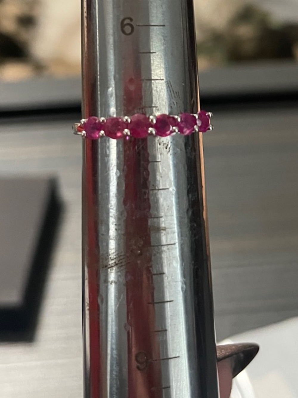 Women's Natural Ruby Half Eternity Band